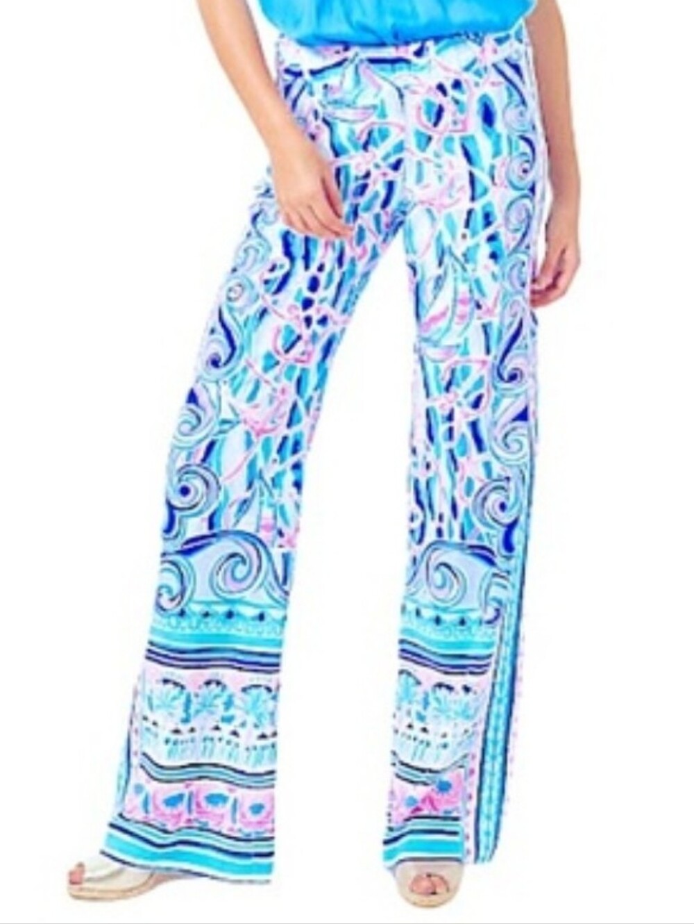 LILLY PULITZER Bal Harbour Mid Rise Palazzo Pants Retail$128 Sz XL